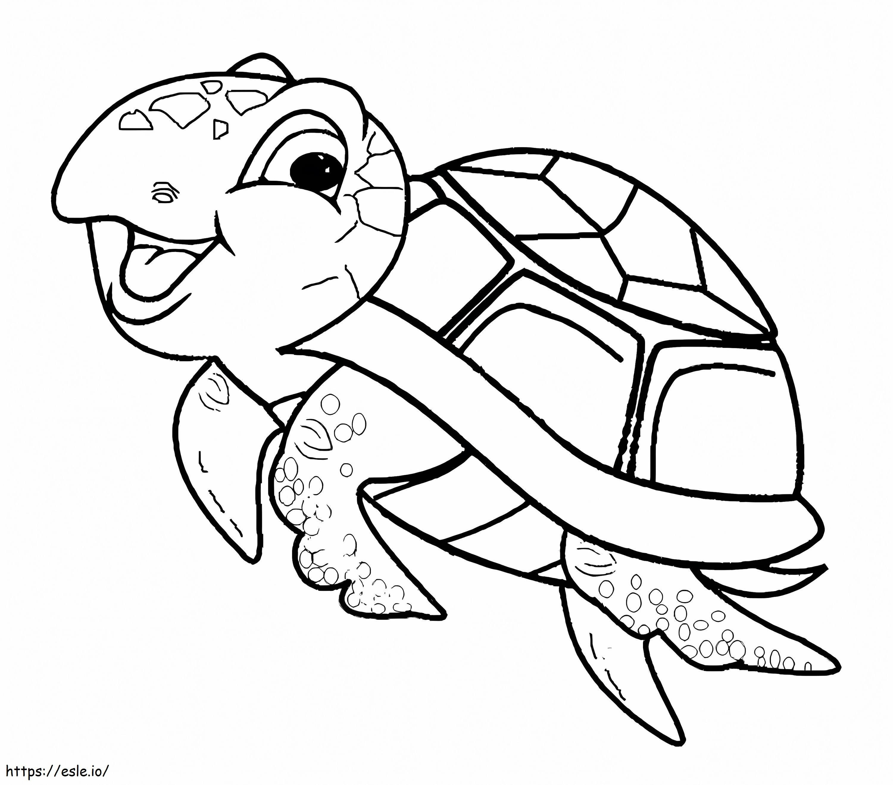 Tartaruga Engraçada para colorir