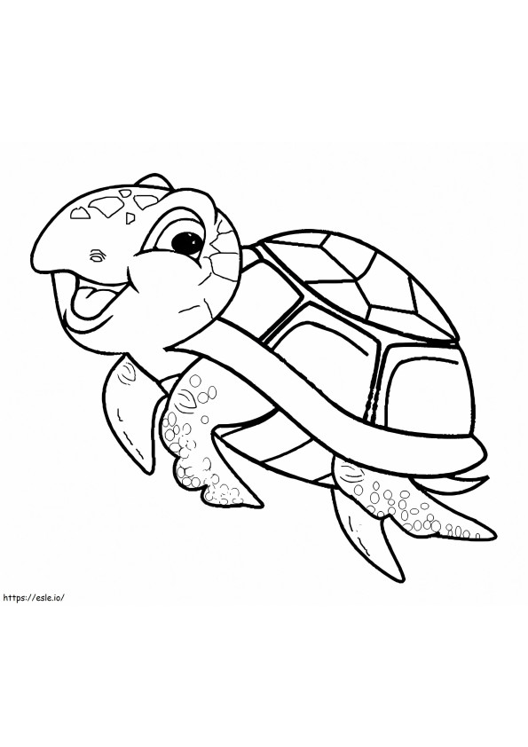 Vicces teknős kifestő