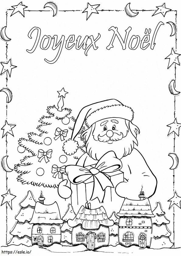 Feliz Natal com cartão de Natal para colorir