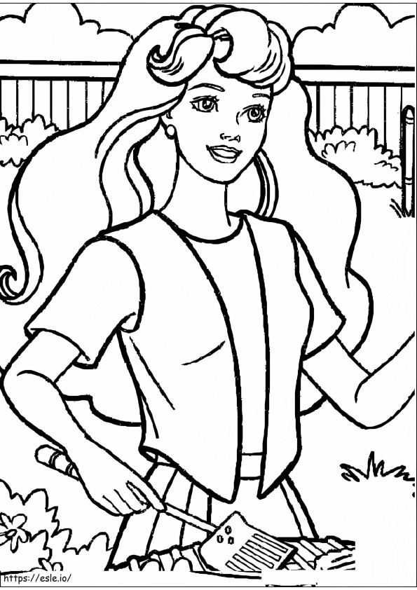 Barbie At BBQ Party coloring page