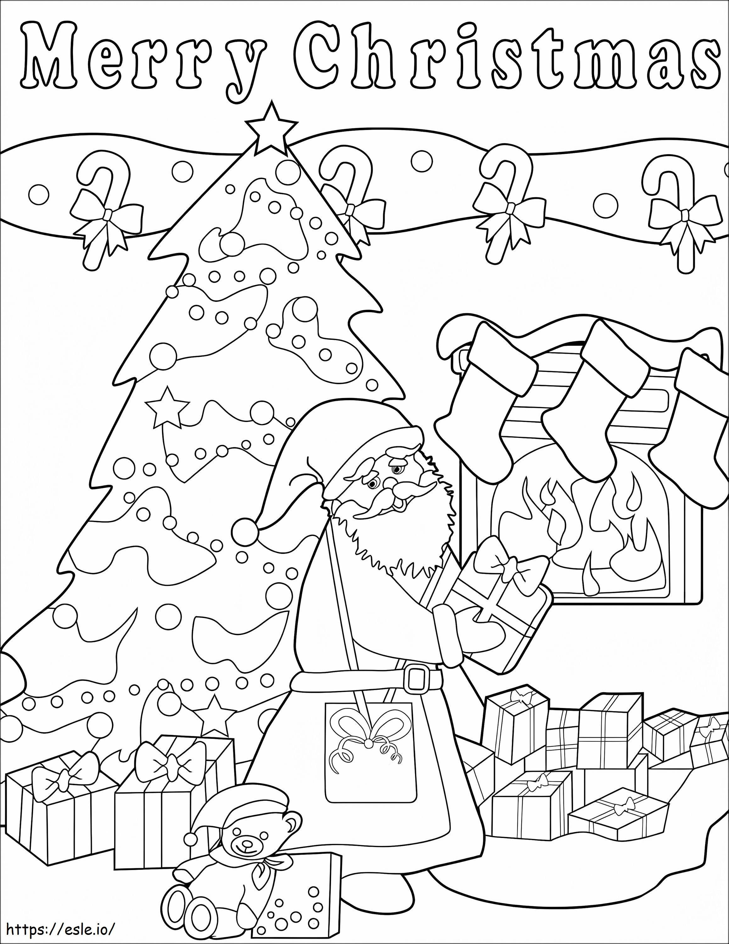 Coloriage Père Noël 7 à imprimer dessin