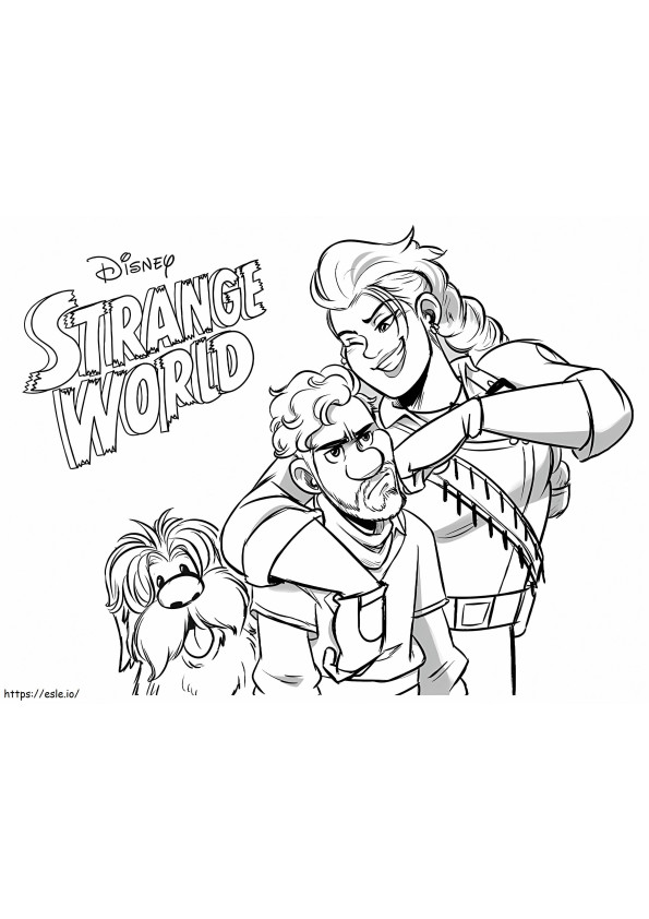 Characters From Strange World coloring page