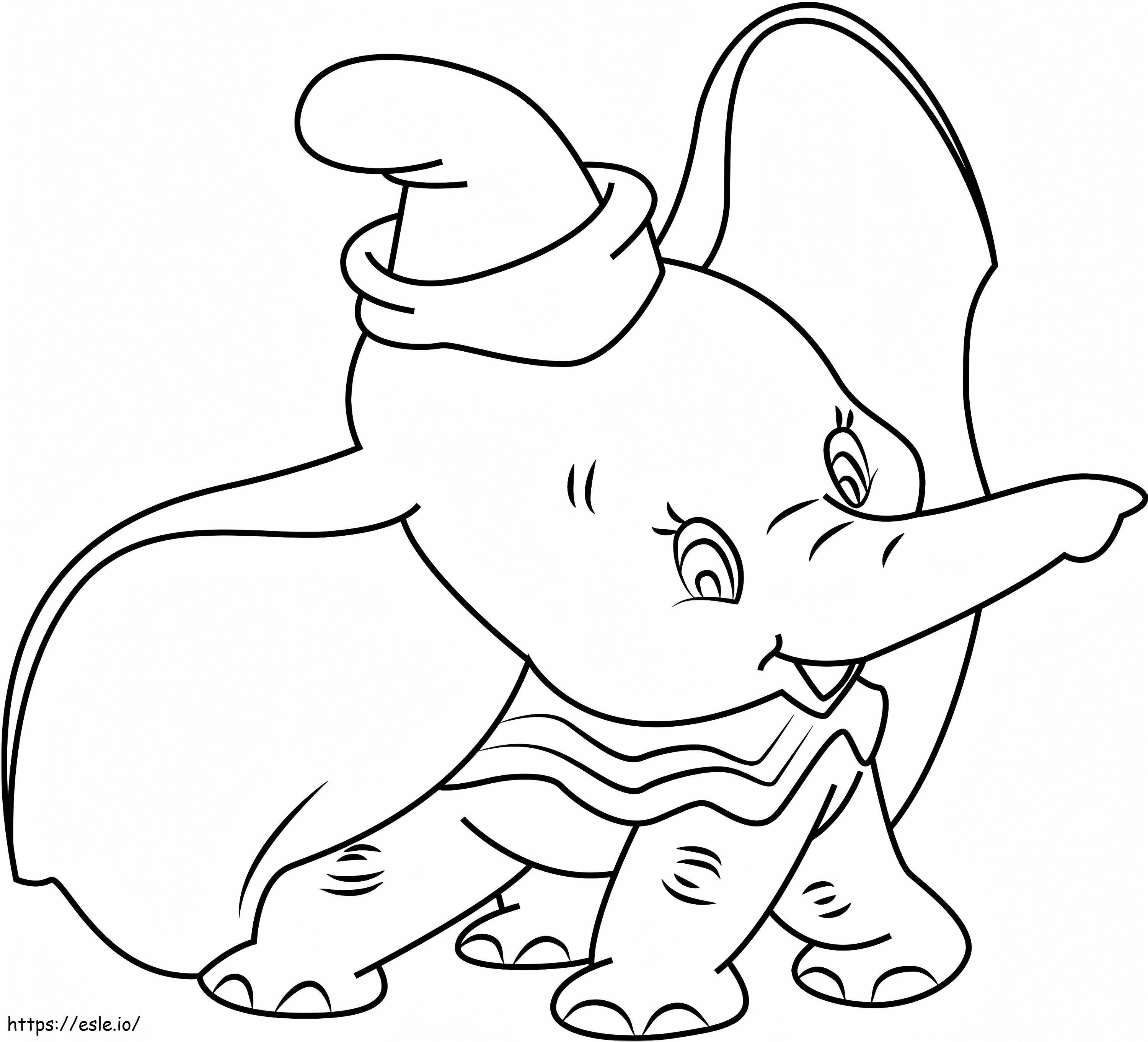 1530930677 Gelukkige Dumbo A4 kleurplaat kleurplaat