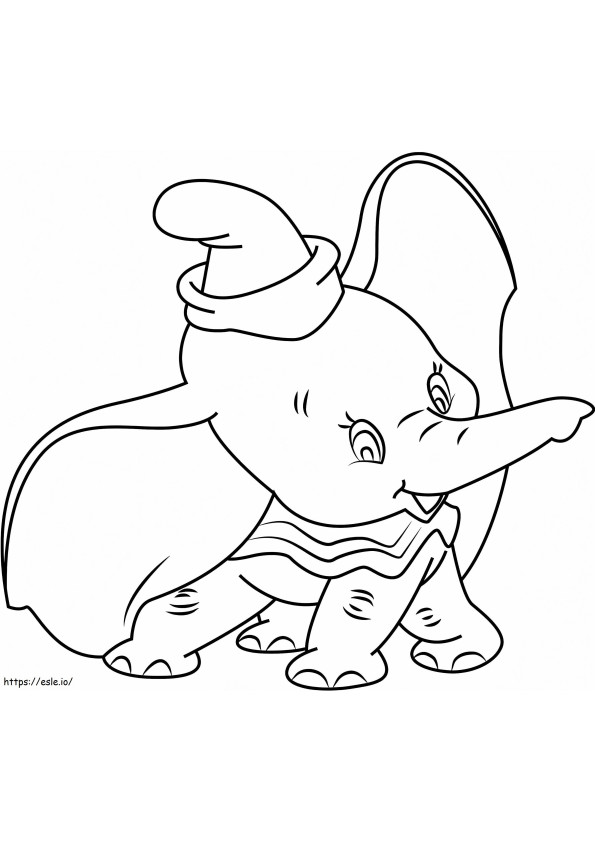 1530930677 Happy Dumbo A4 coloring page
