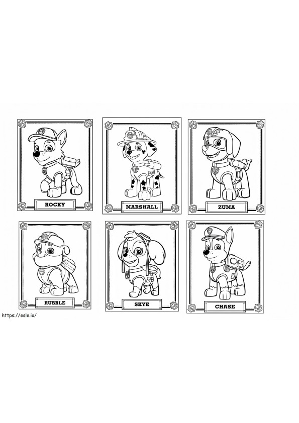 Personagens da Patrulha Canina para colorir