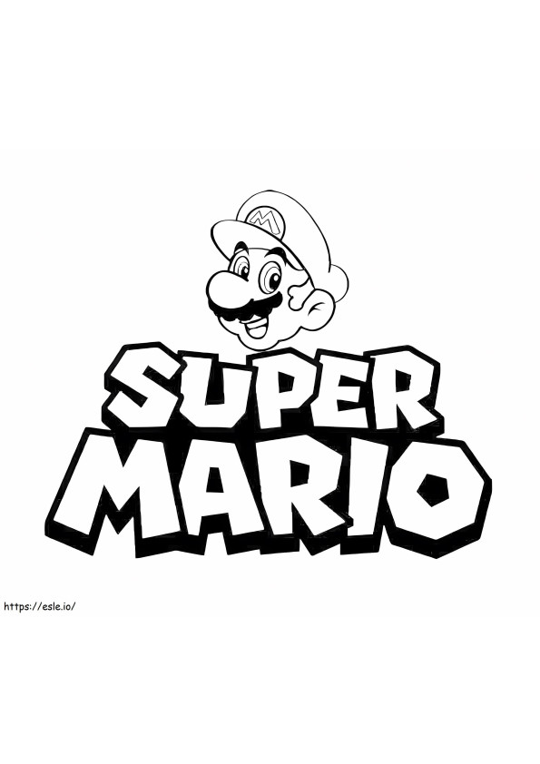 Logotipo de Súper Mario para colorear
