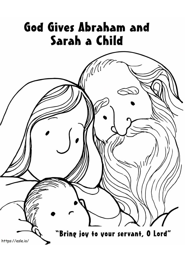 Deus dá um filho a Abraão e Sara para colorir