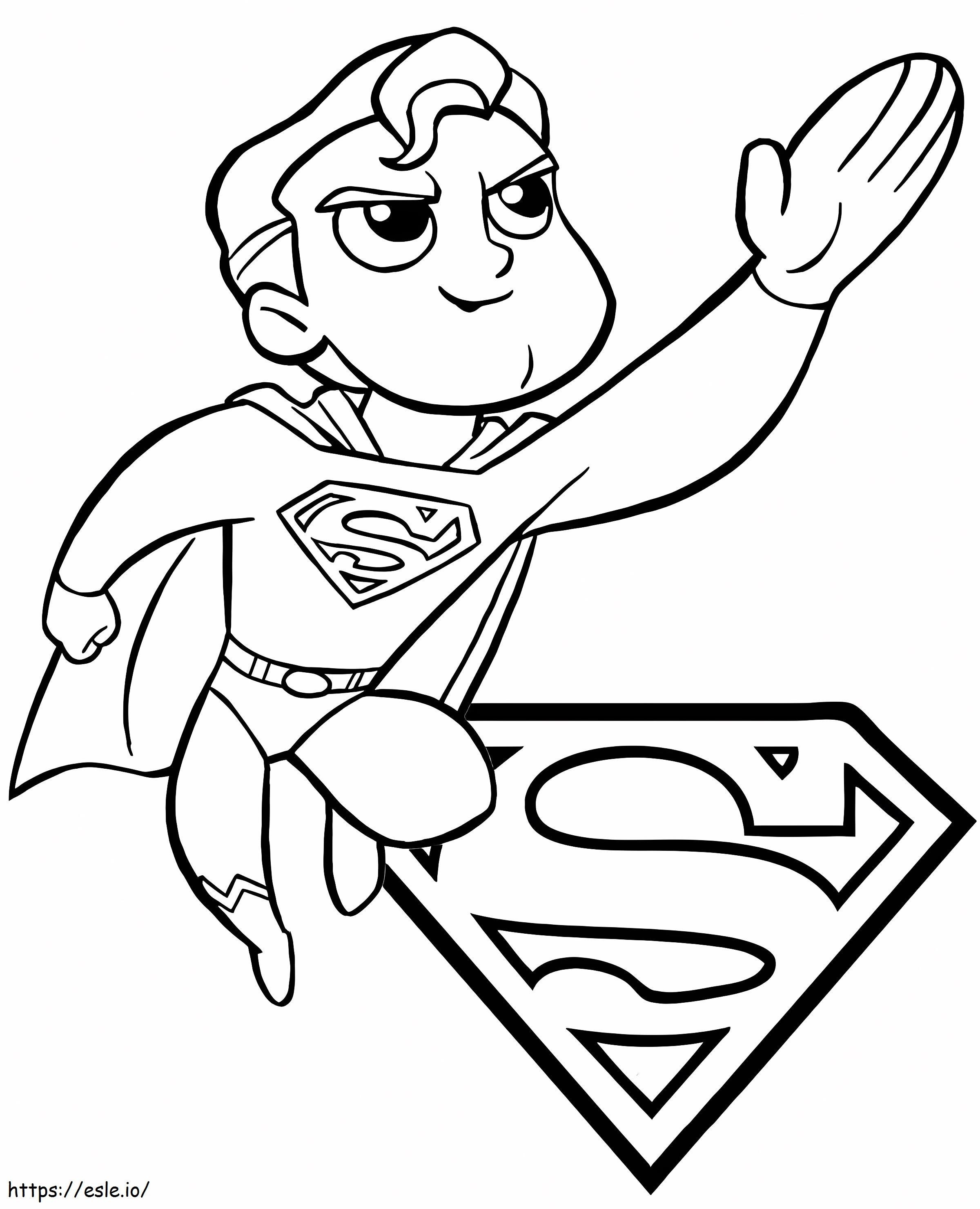 Cute Superman coloring page