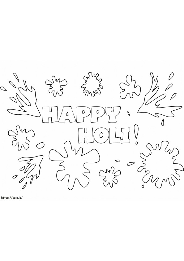 Happy Holi 1 coloring page