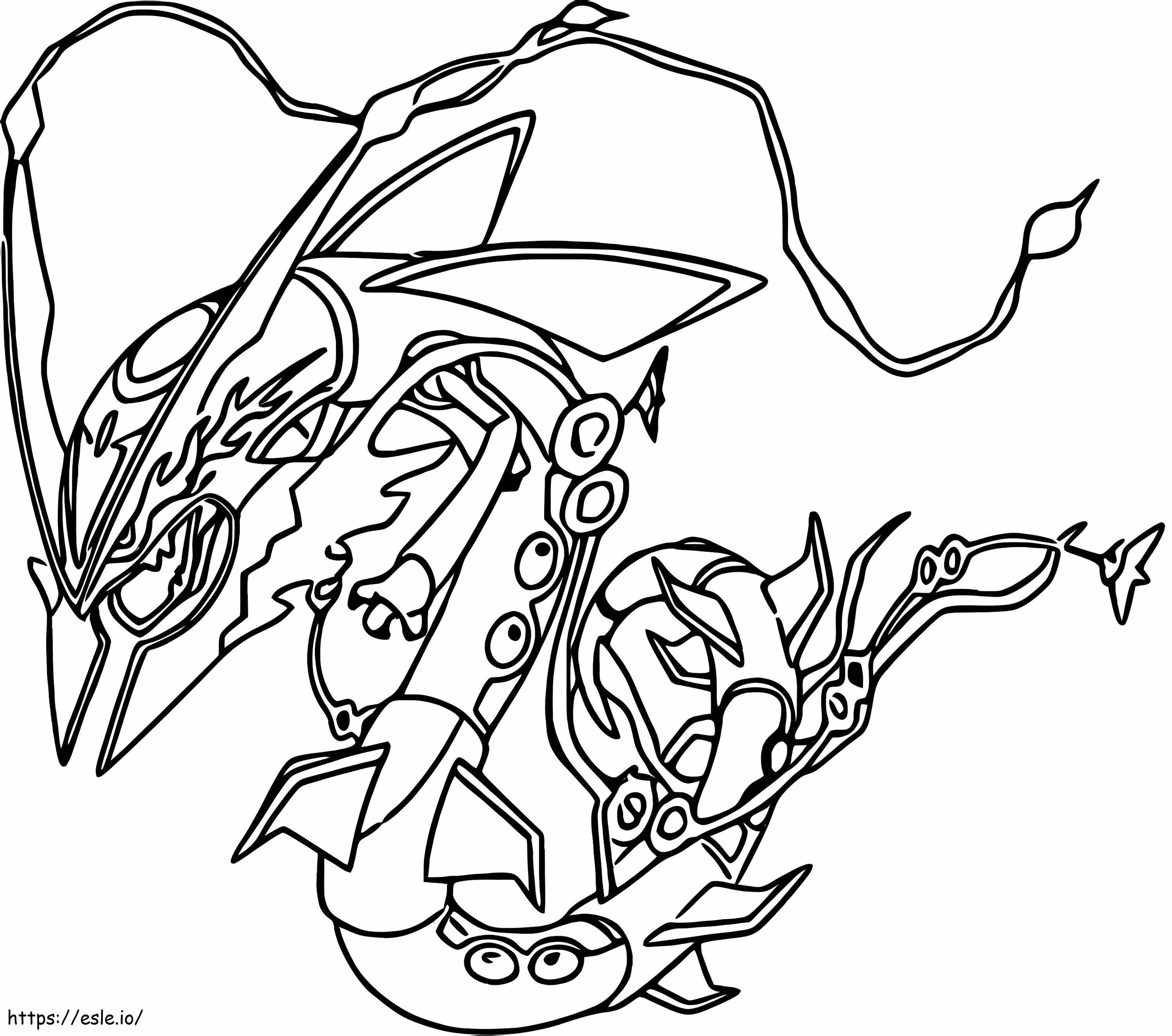 Coloriage Rayquaza dans Pokémon Légendaire à imprimer dessin