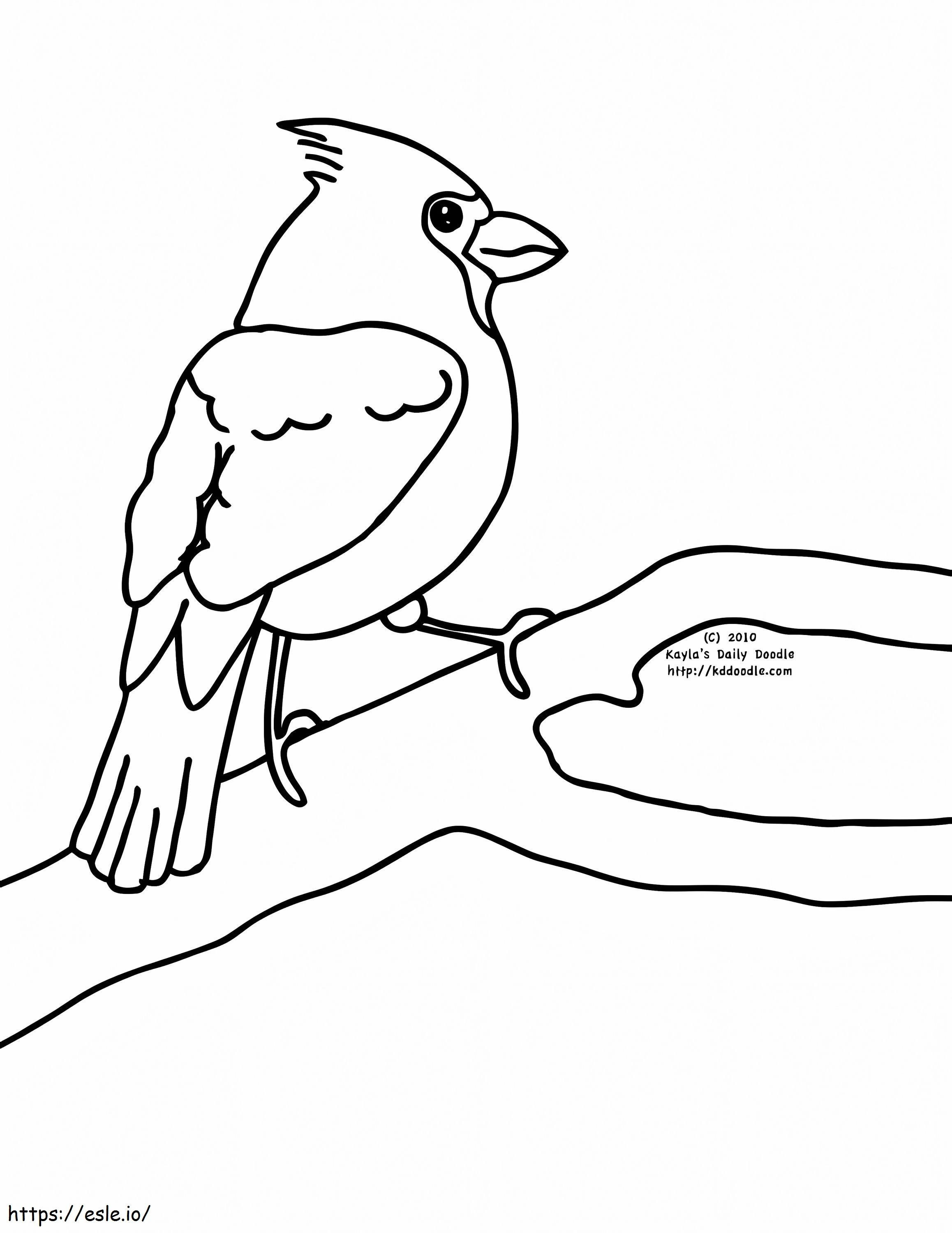 Coloriage Cardinal mignon à imprimer dessin