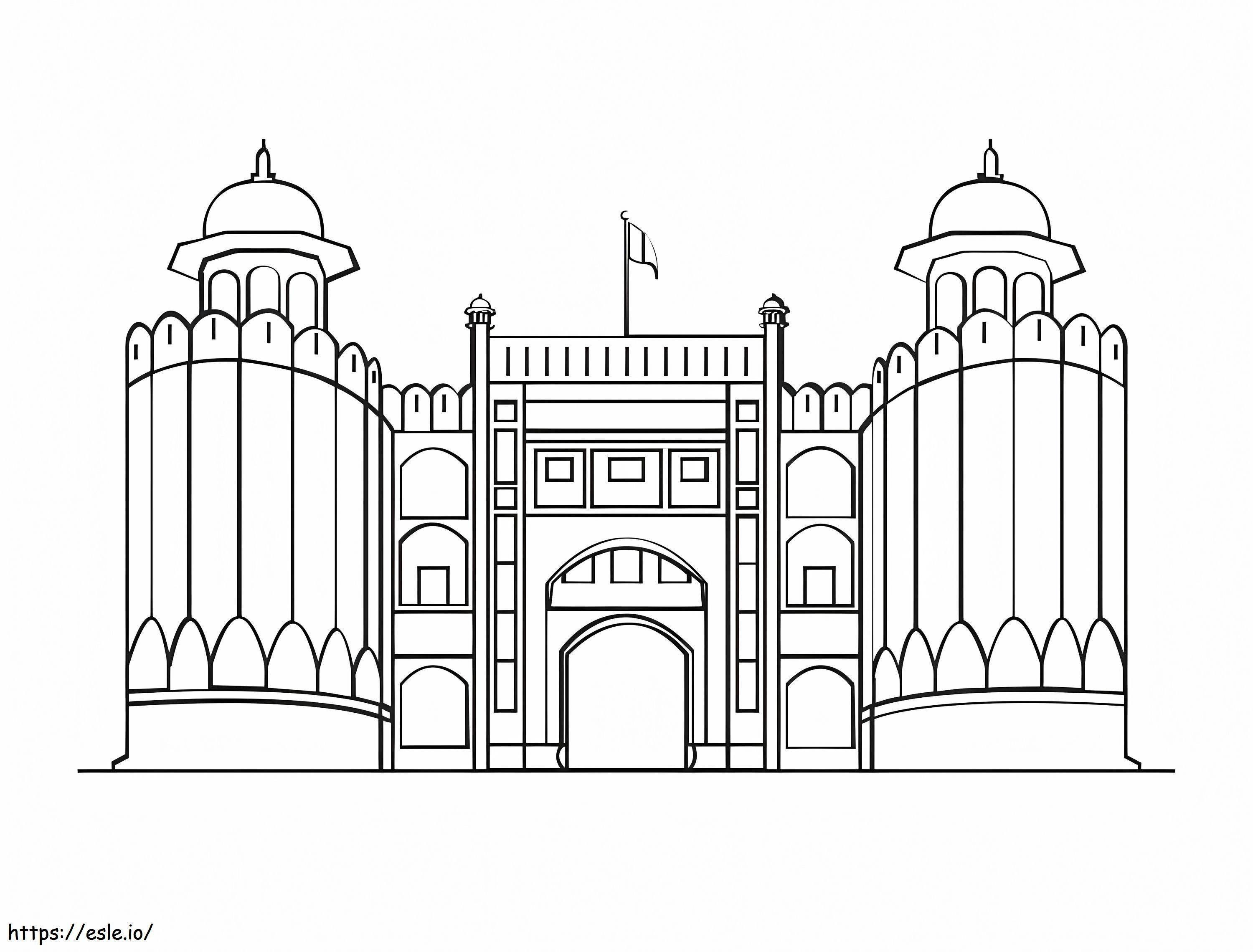 Coloriage Porte d'entrée du Pakistan à imprimer dessin