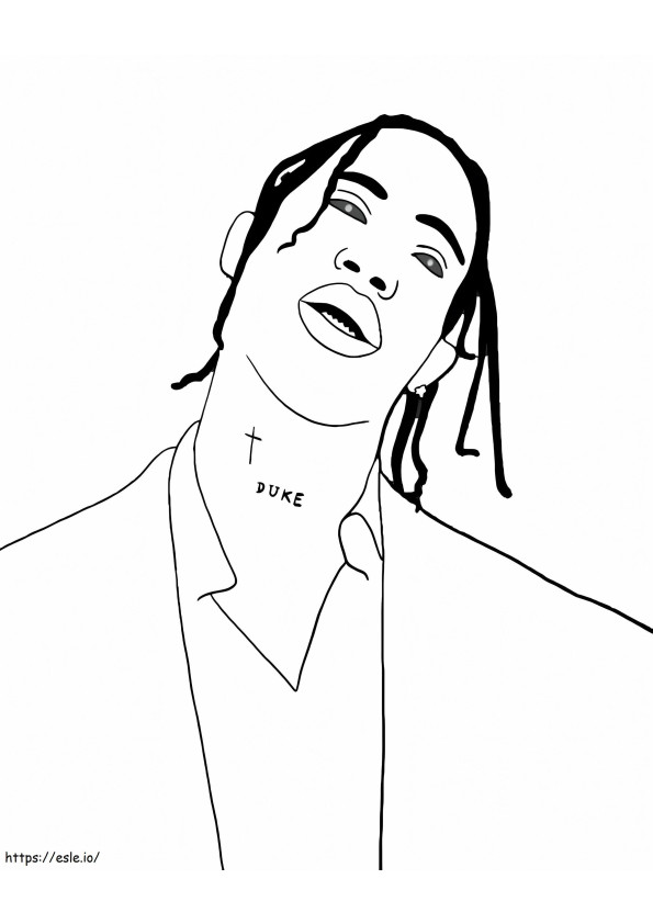 Awesome Travis Scott coloring page