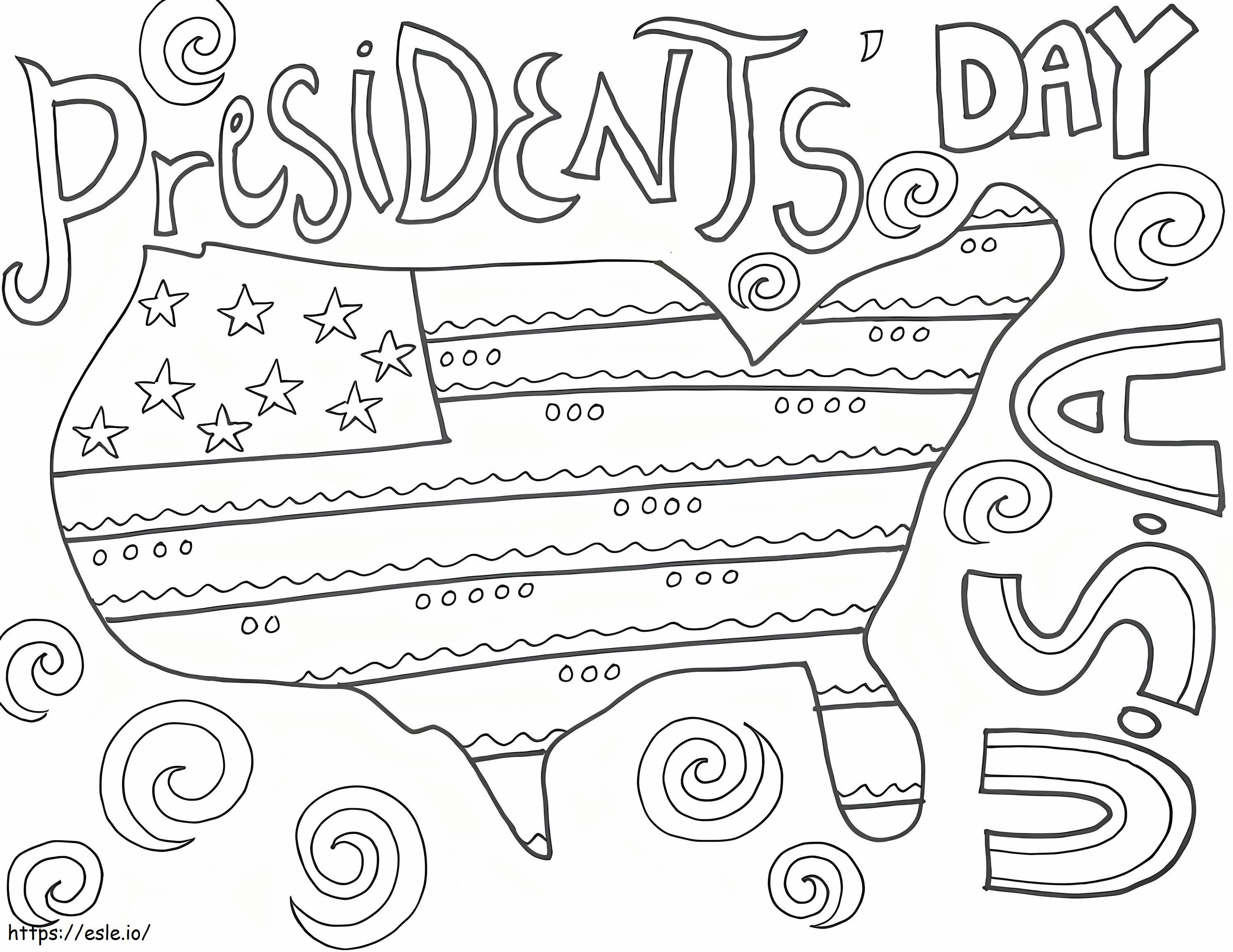 Coloriage Jour 7 des présidents à imprimer dessin