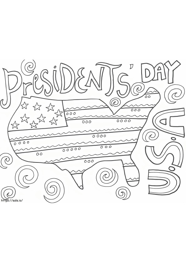 Presidenttien päivä 7 värityskuva