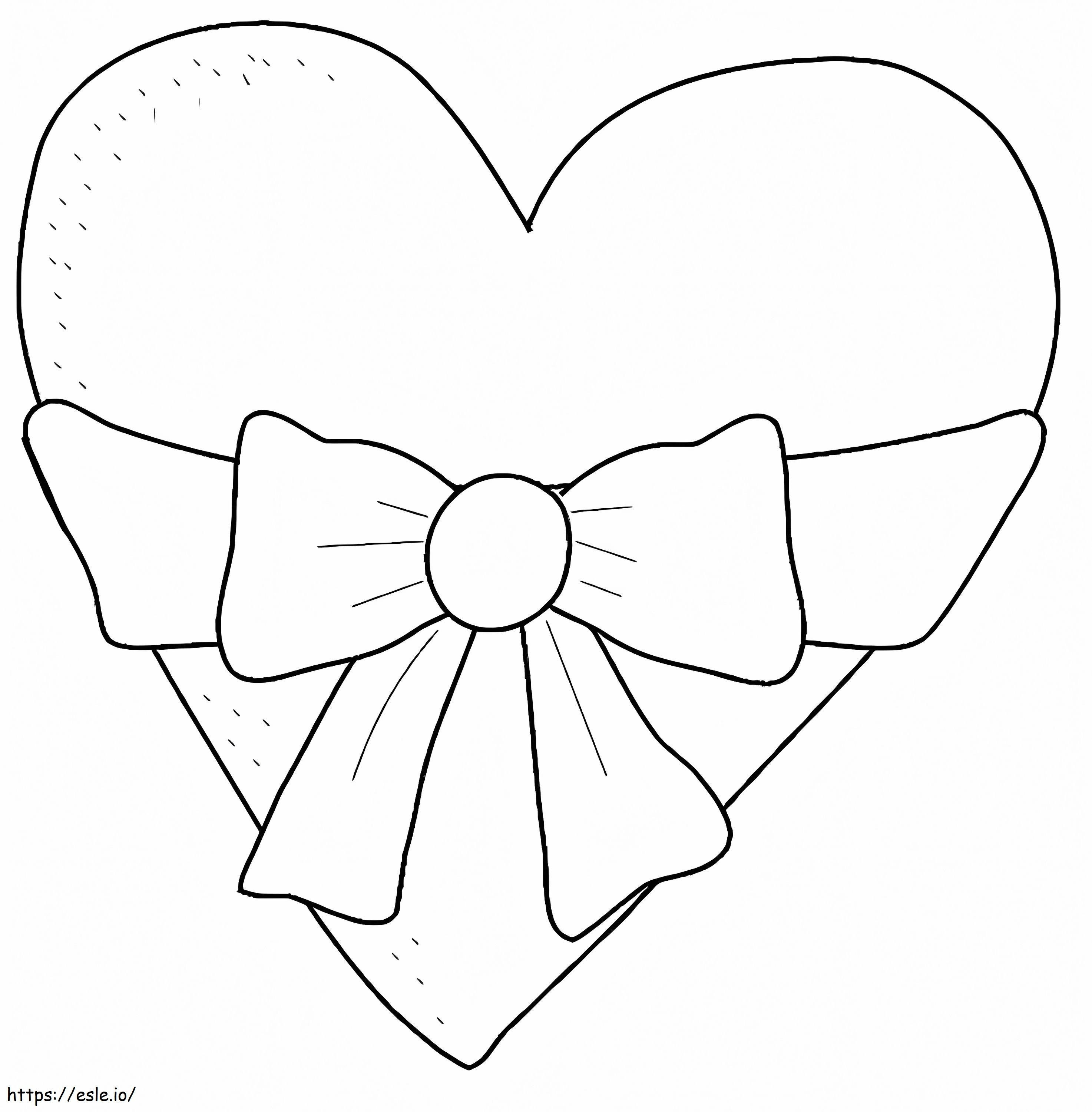 Heart With Bow coloring page
