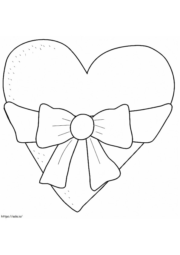 Coloriage Coeur avec arc à imprimer dessin
