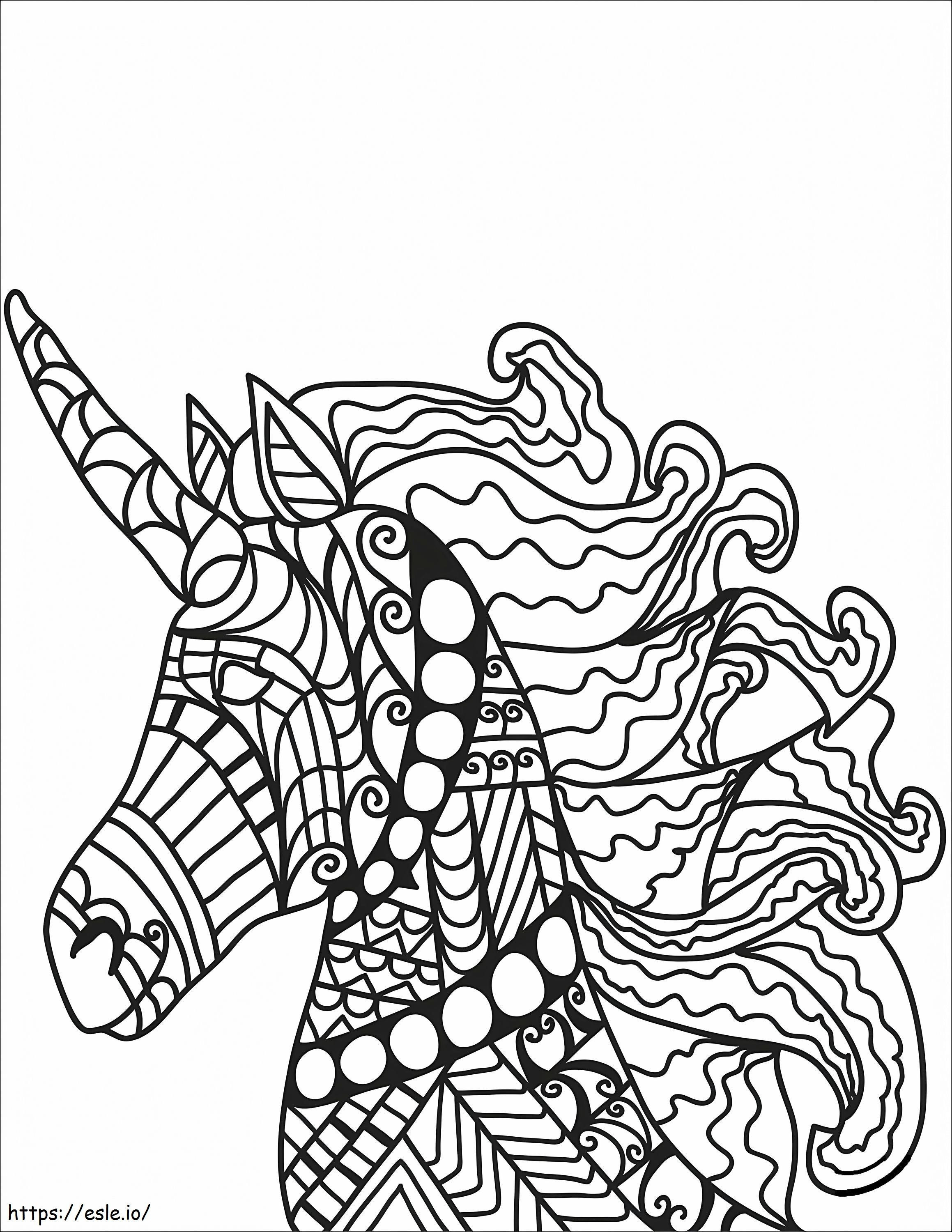 1576117684 Unicornio Zentangle 27 para colorear