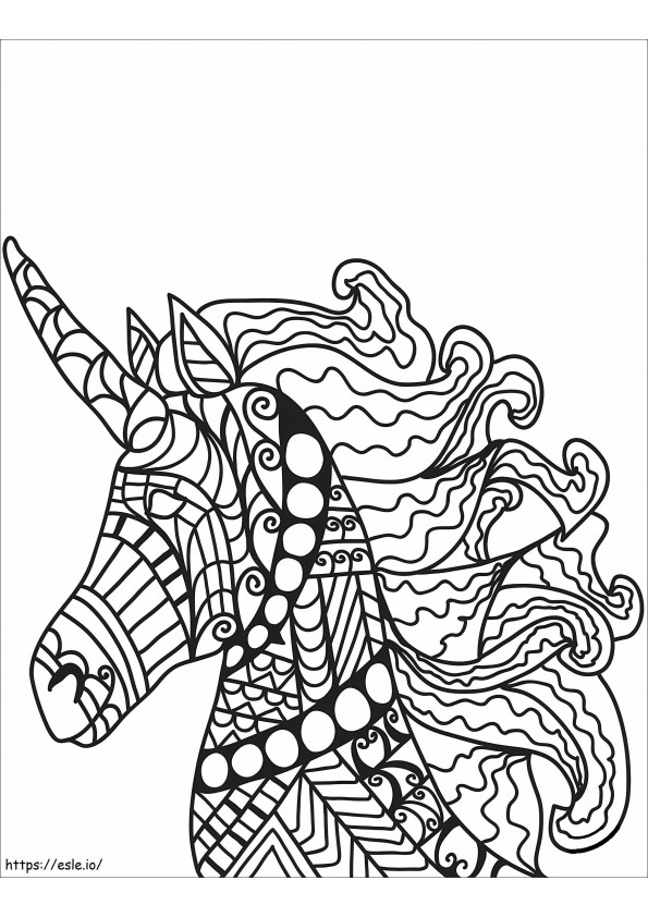 1576117684 Unicorn Zentangle 27 värityskuva