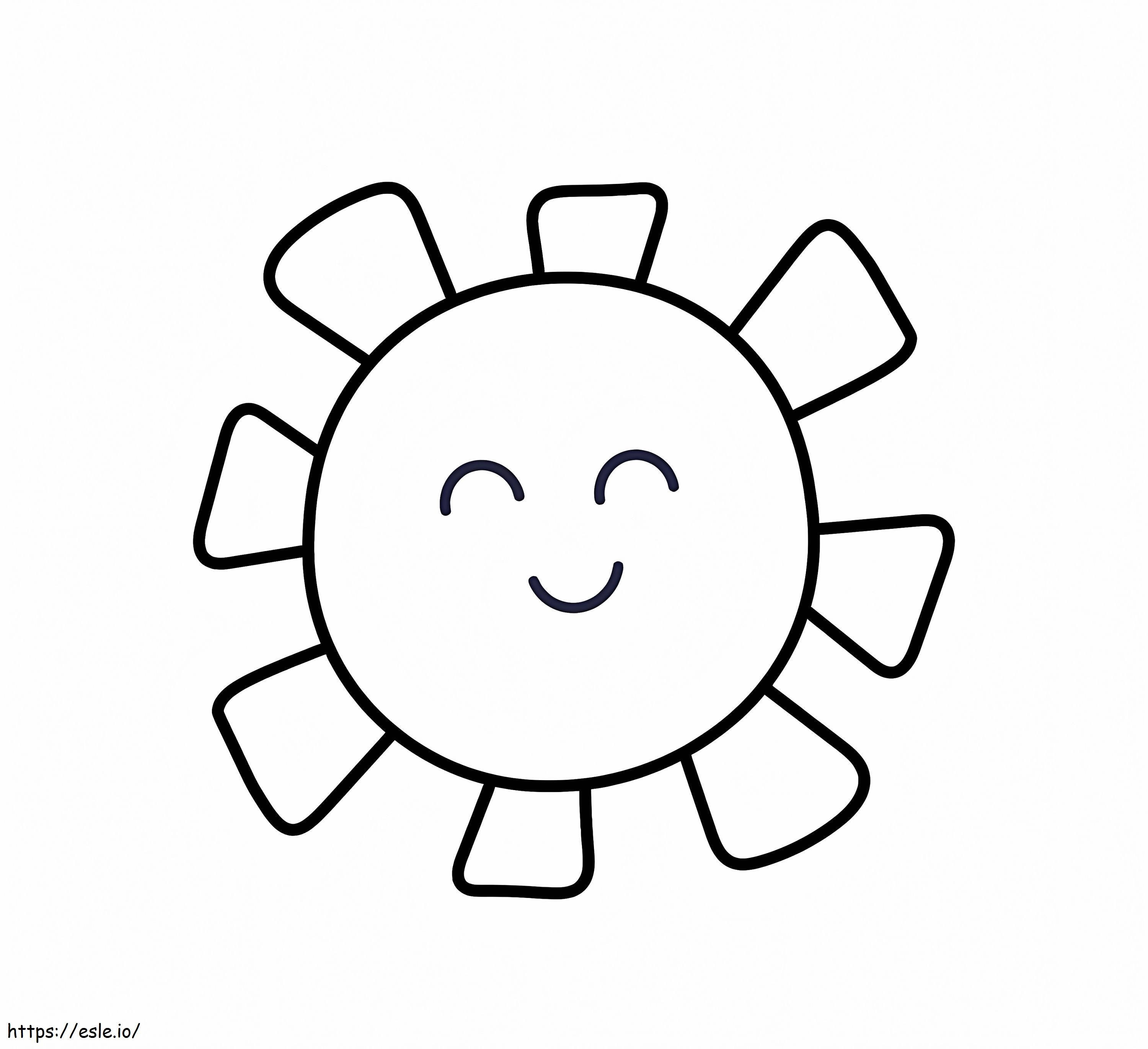Sorriso semplice del sole da colorare