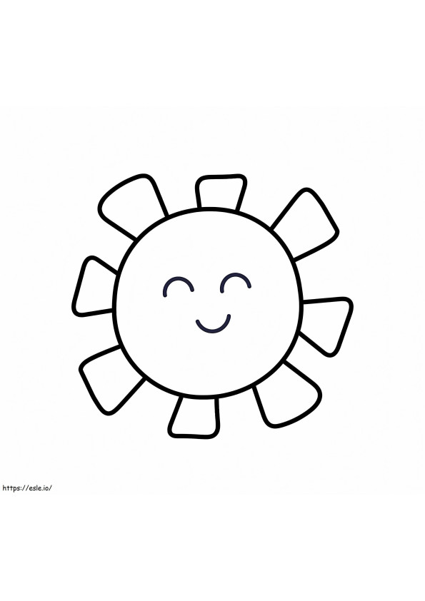 Simpele zonneschijnglimlach kleurplaat