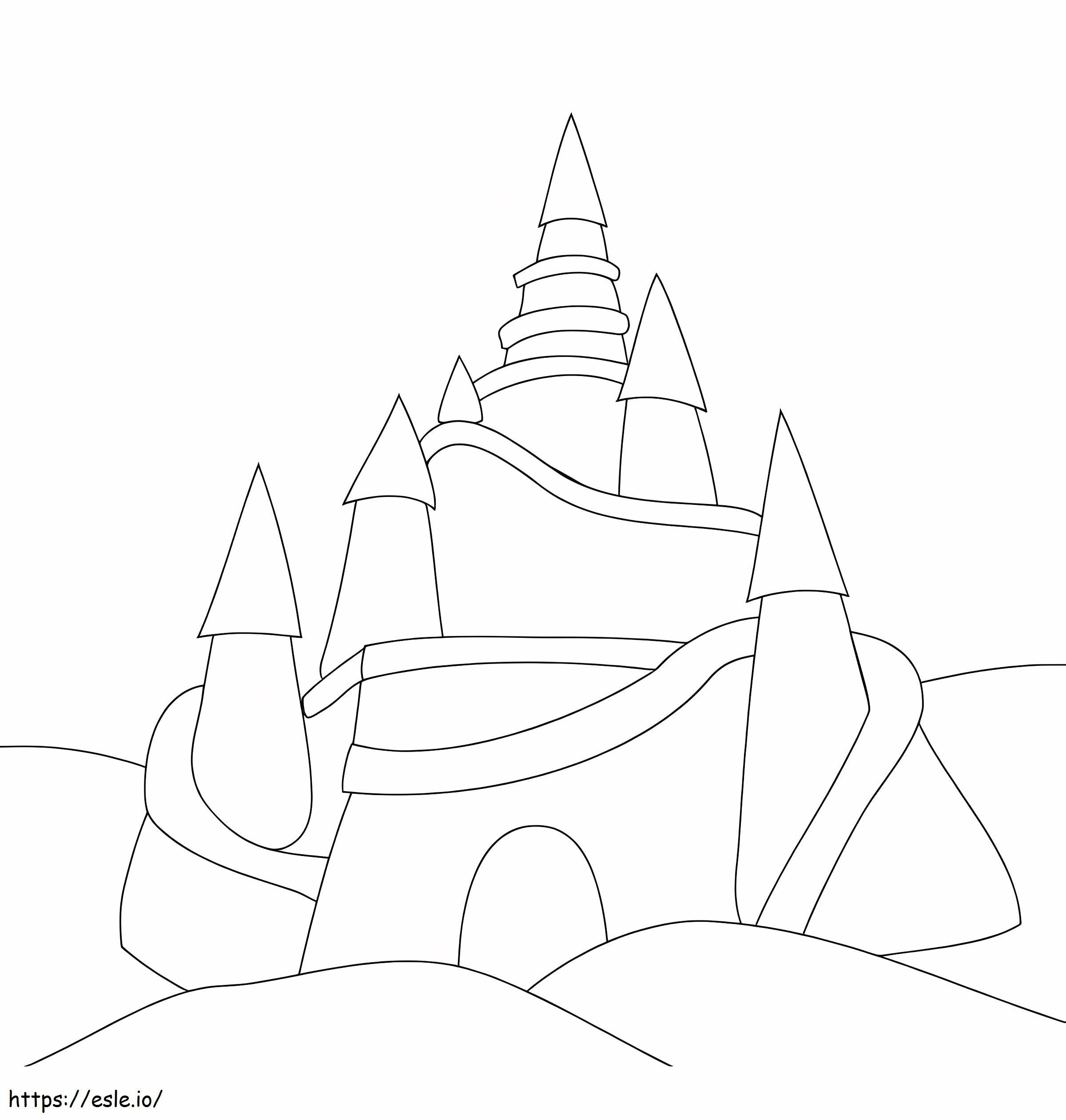 Free Printable Sand Castle coloring page