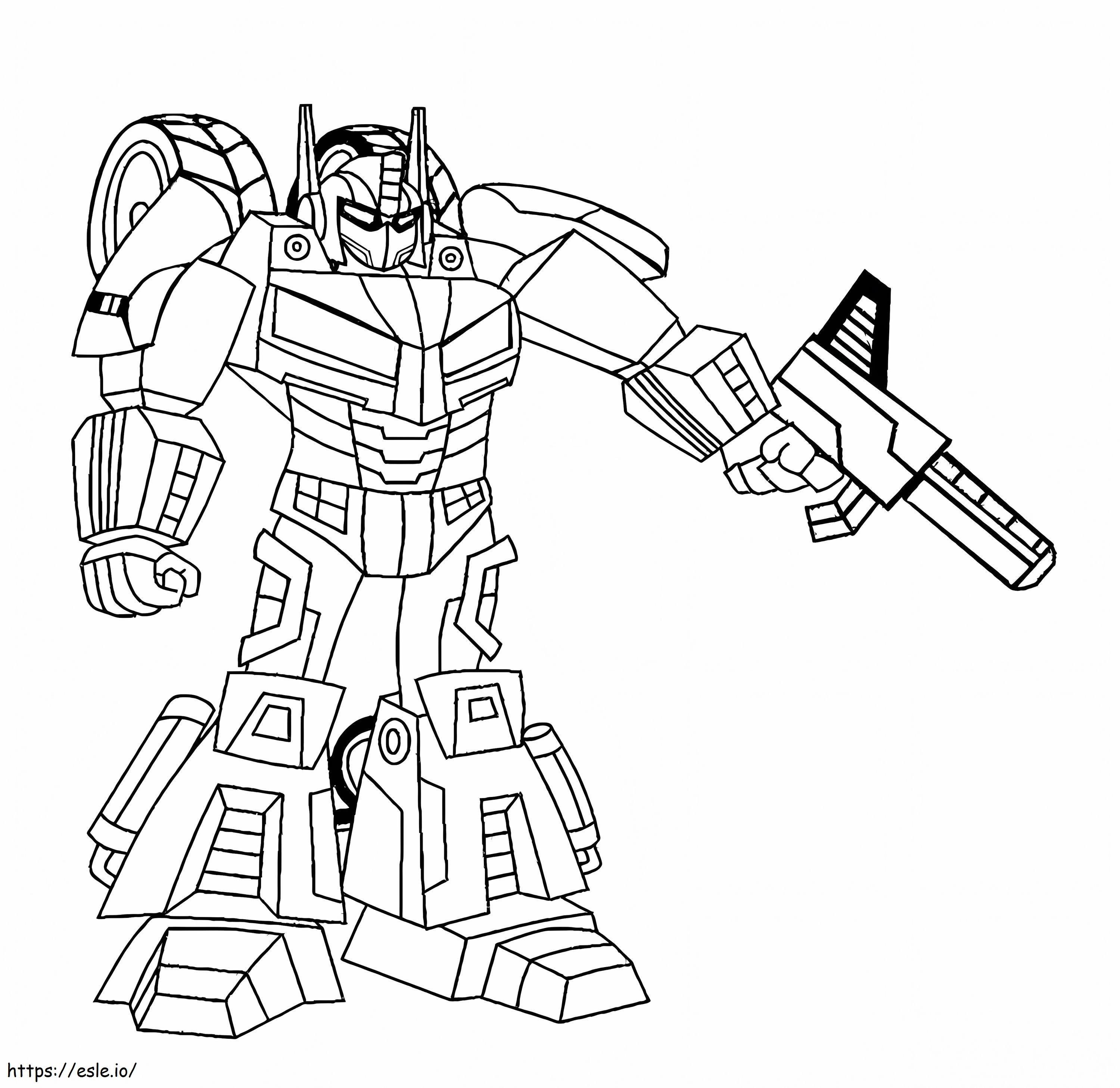 Robot Shooting coloring page