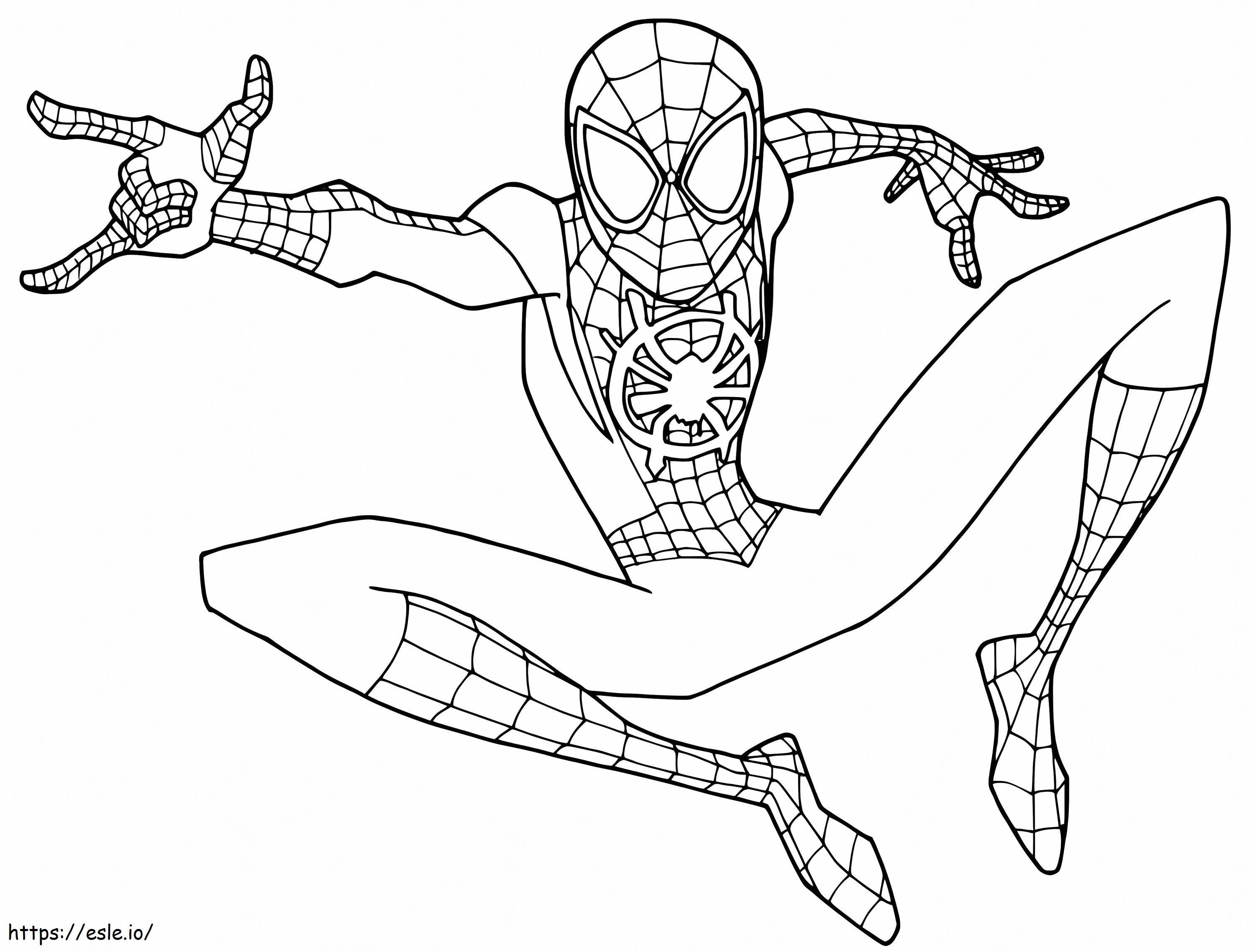 Spider-Man Miles Morales kleurplaat kleurplaat