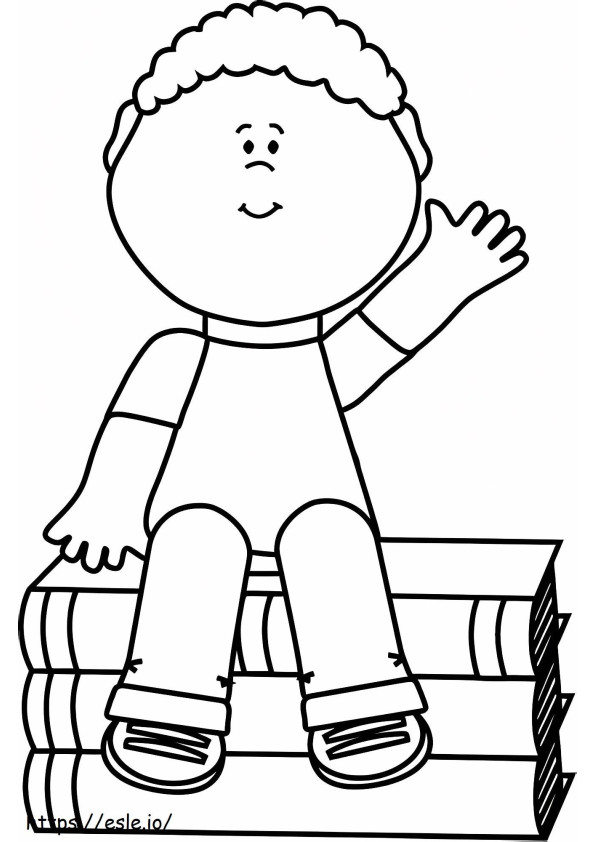 1535356742 Boy Sitting On Books A4 coloring page