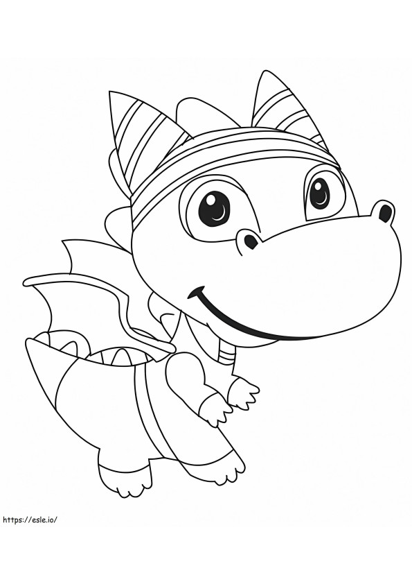Coloriage Dragon souriant mignon à imprimer dessin