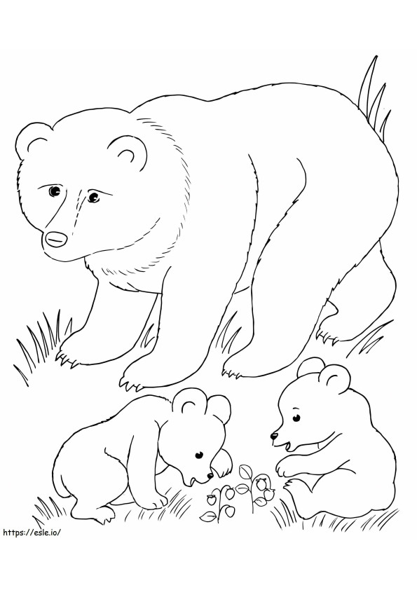 Brown Bears Family coloring page