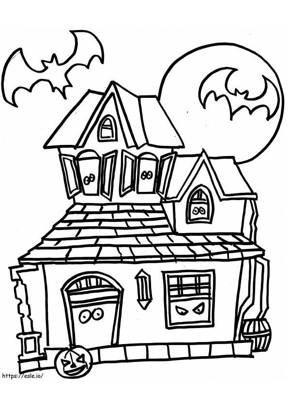 Maison Hantee Dhalloween coloring page