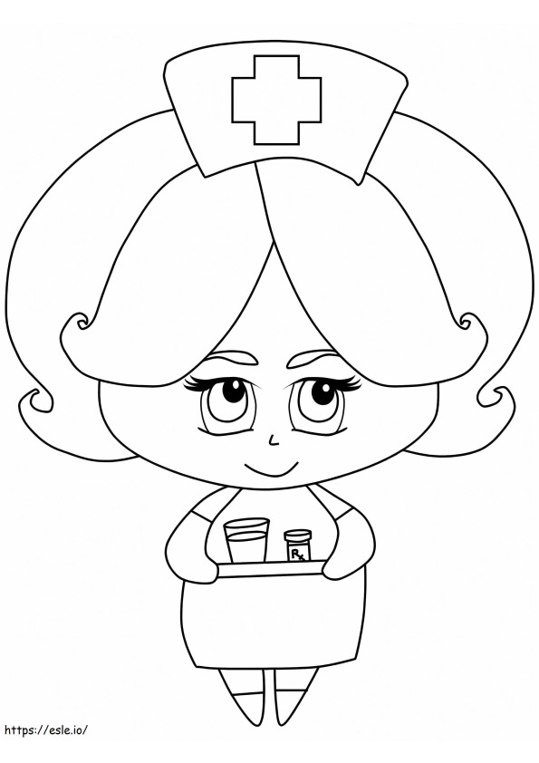Lovely Nurse coloring page