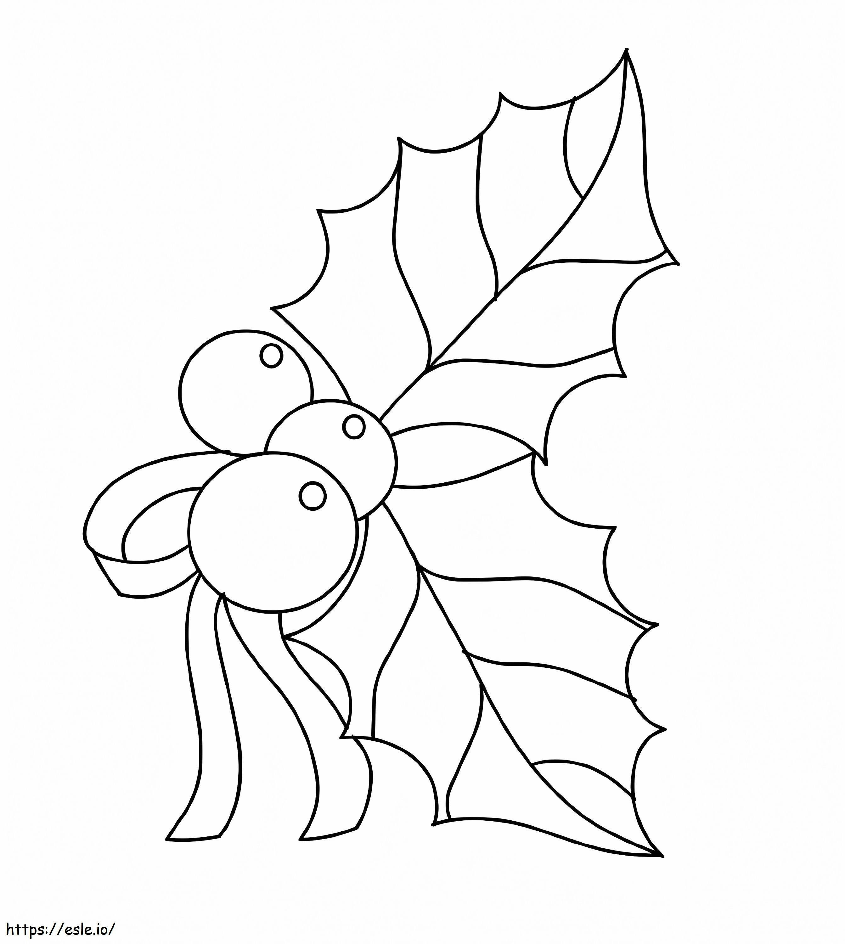 Christmas Holly 2 coloring page