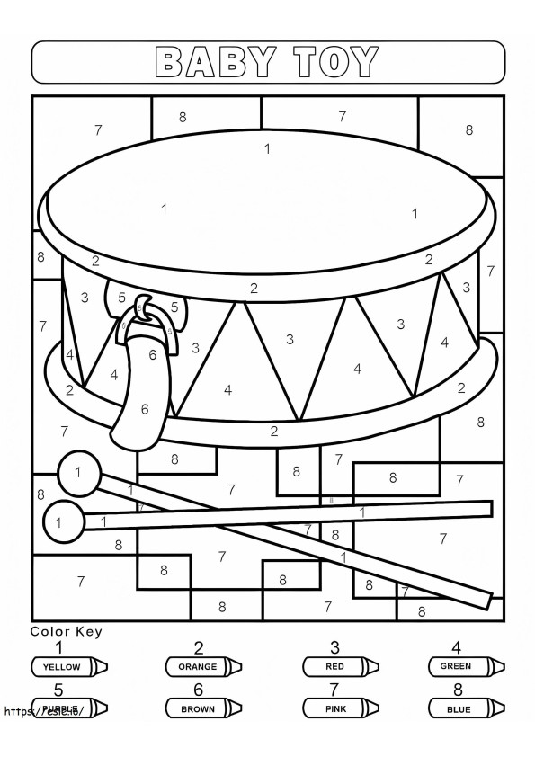 Baby Toy For Kindergarten Color By Number coloring page