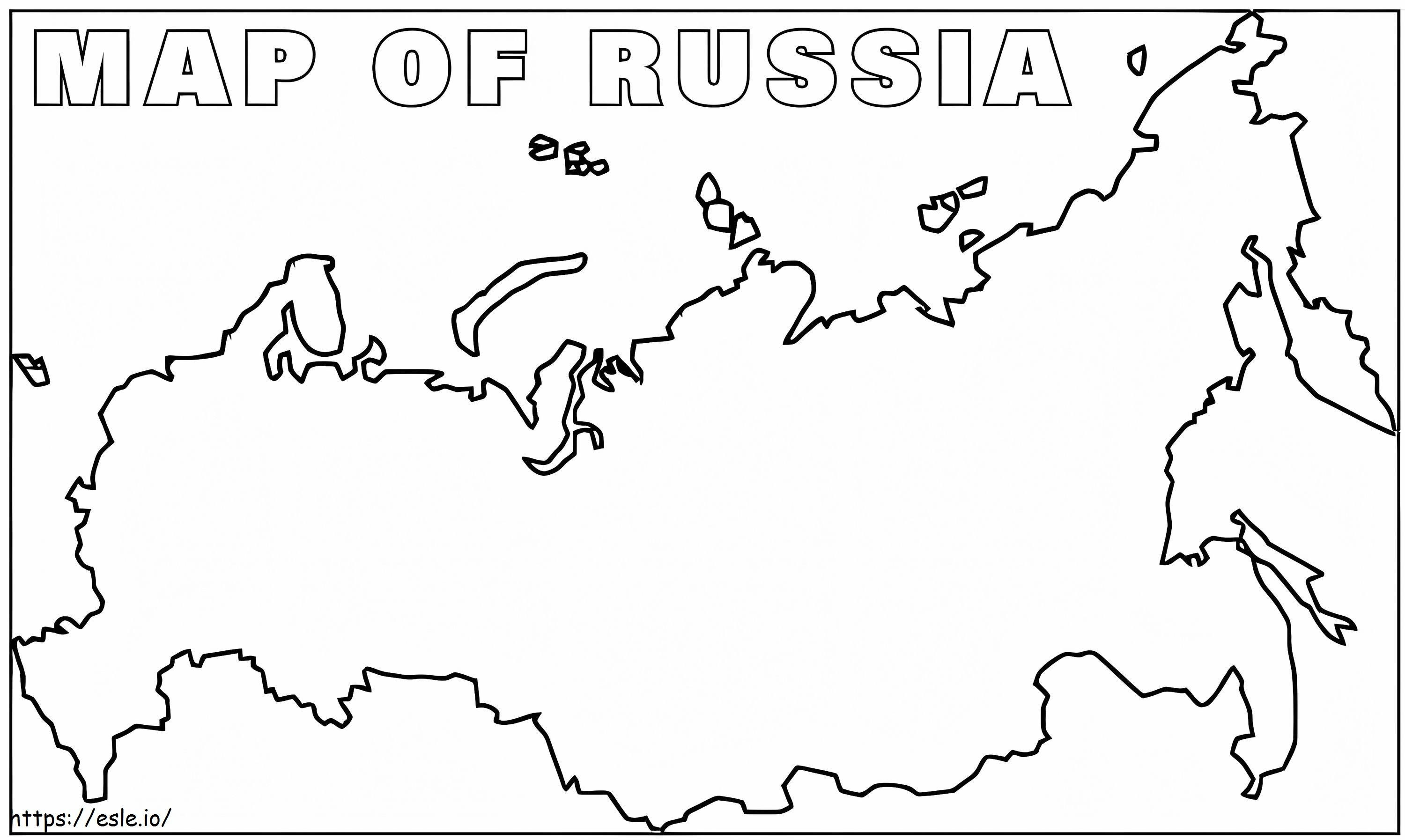 Coloriage Carte De La Russie à imprimer dessin