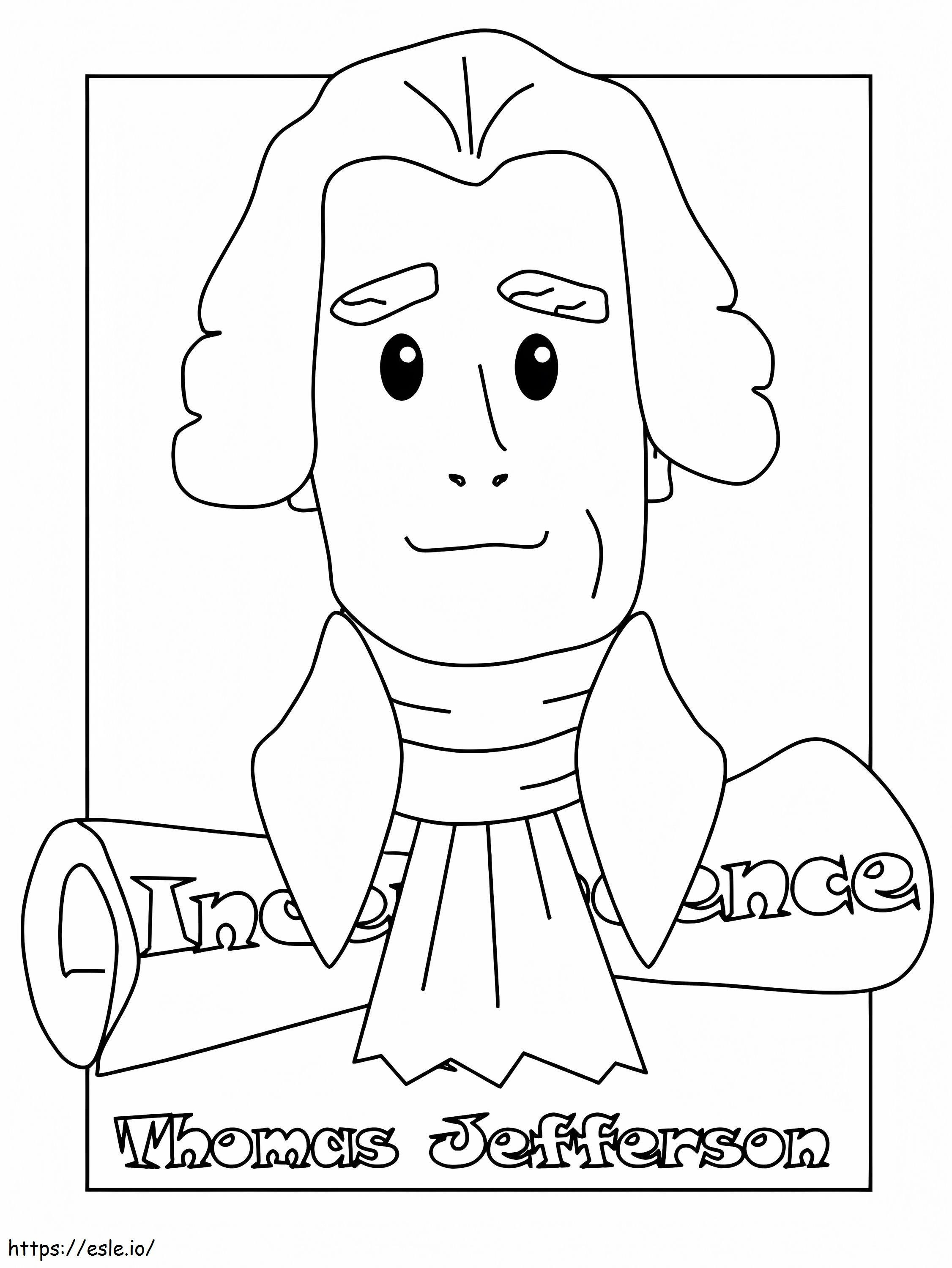 Thomas Jefferson US President coloring page