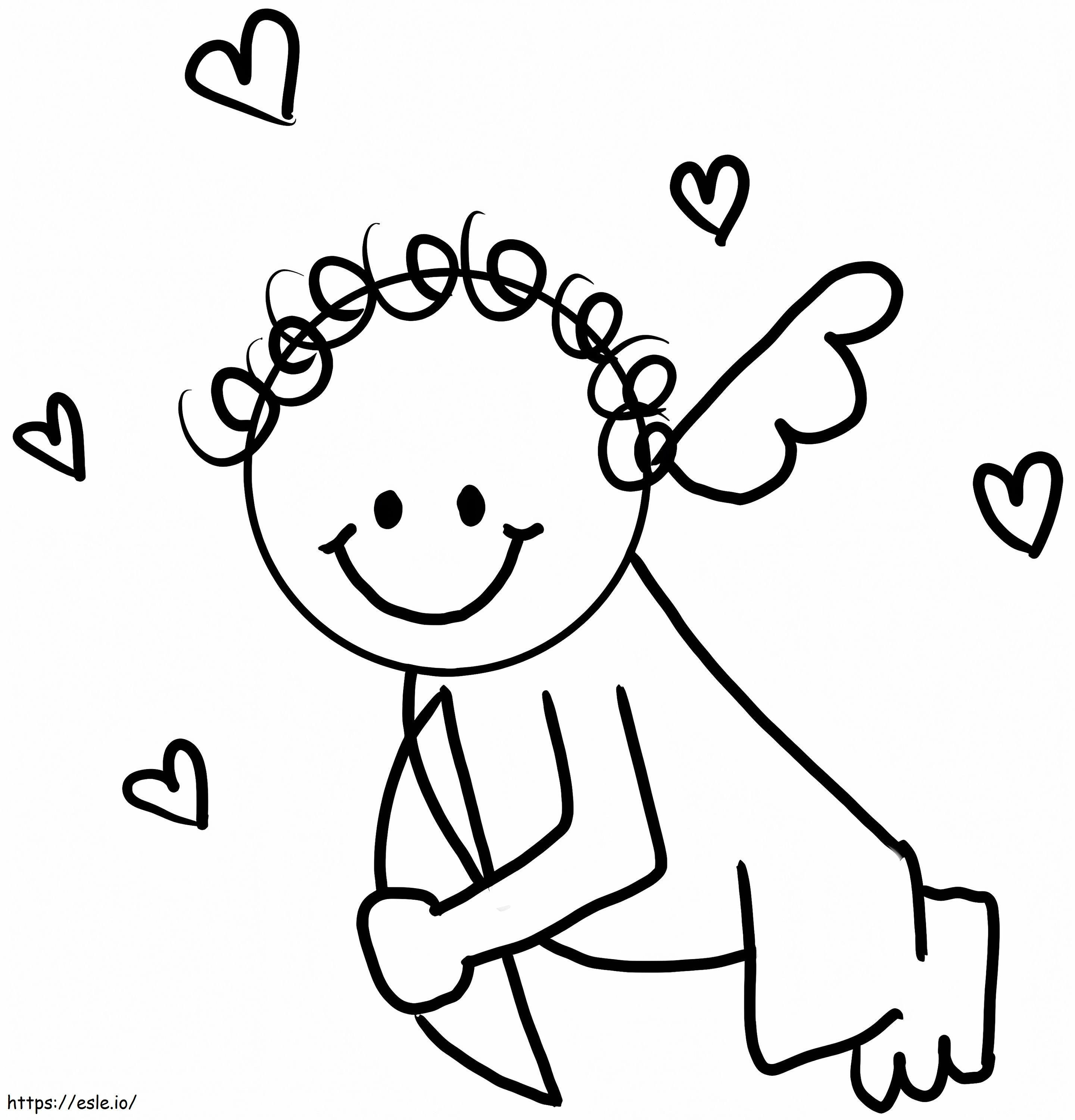 Very Easy Cupid coloring page