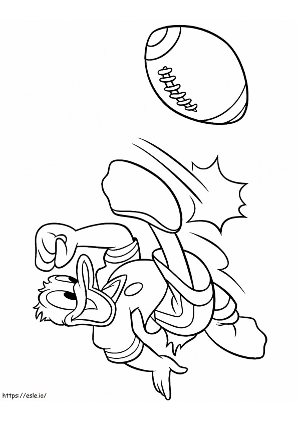 Donald With Football coloring page