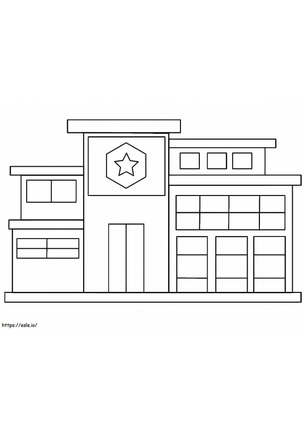 Police Station Building coloring page