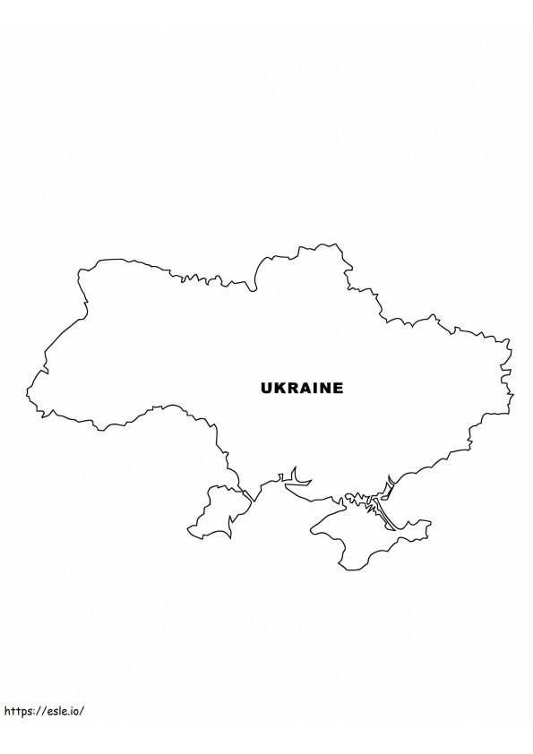 Coloriage Carte de l'Ukraine à imprimer dessin