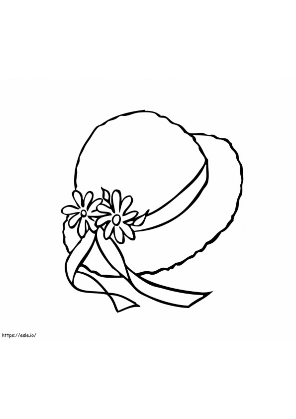 Coloriage Chapeau à Deux Fleurs à imprimer dessin