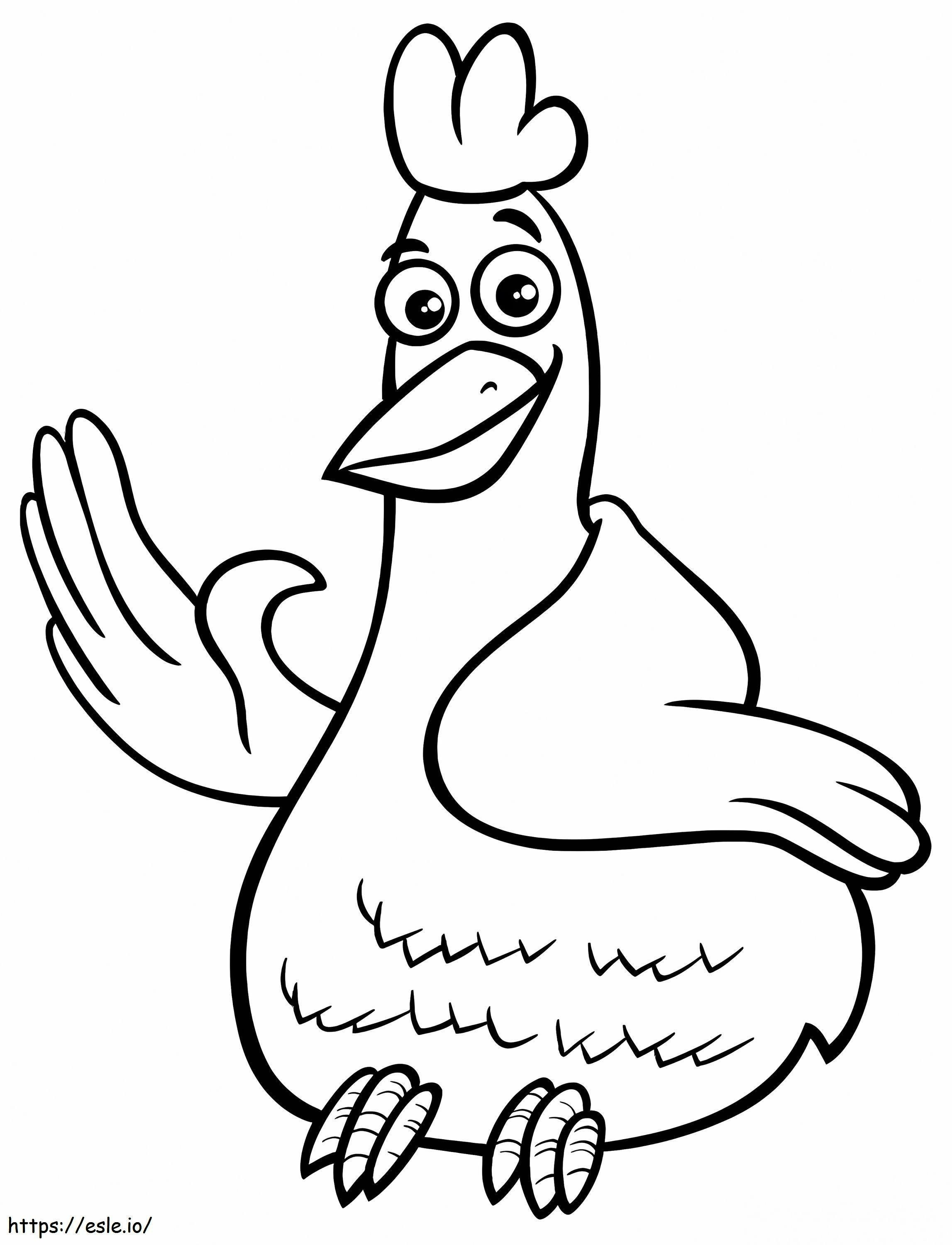 Animoitu kana värityskuva