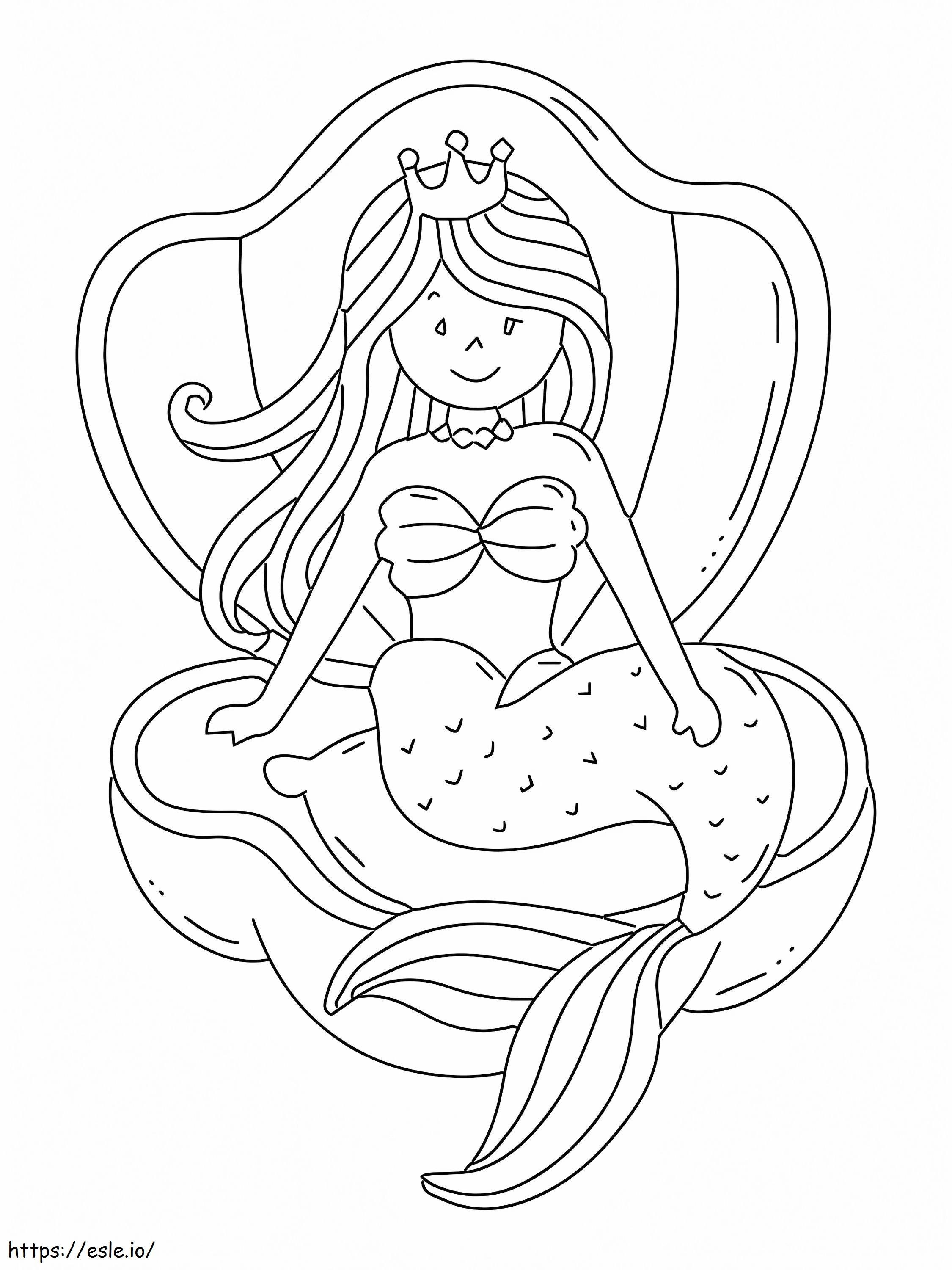 Coloriage Princesse Sirène à imprimer dessin