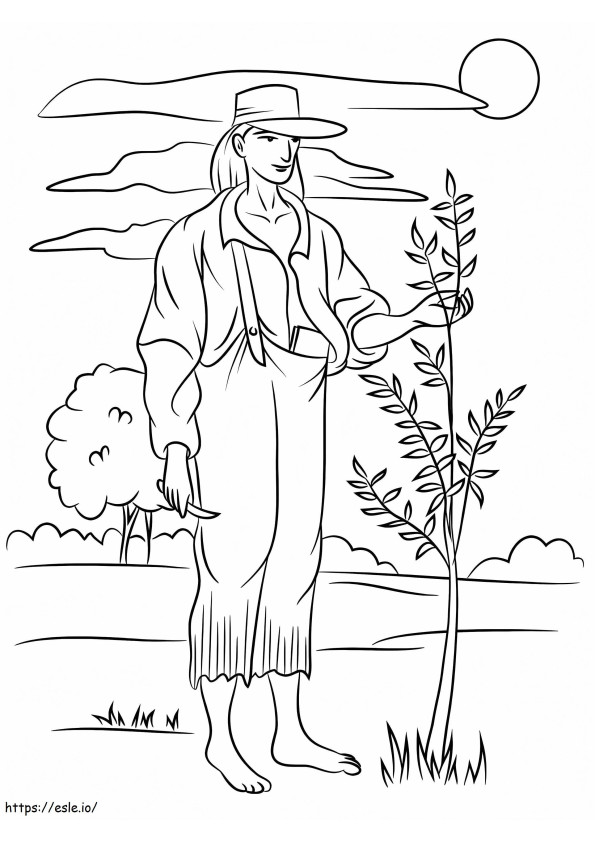 Johnny Appleseed 3 coloring page