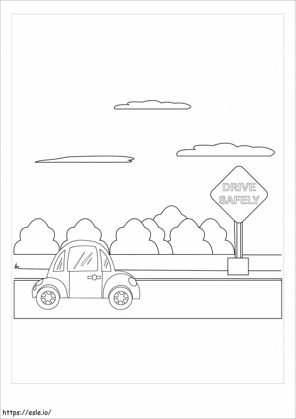 道路上の車 ぬりえ - 塗り絵