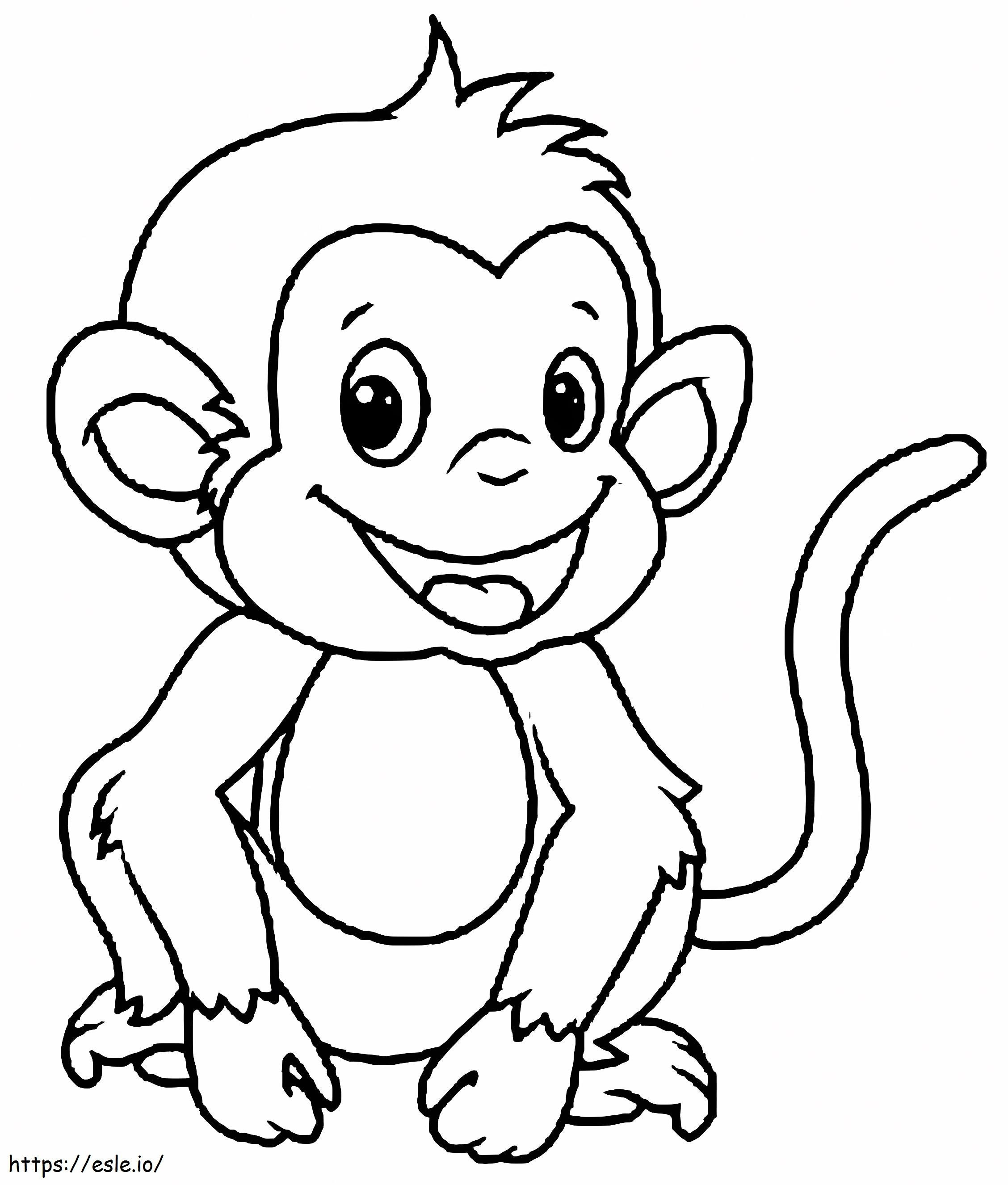 Coloriage Dessin drôle de singe à imprimer dessin