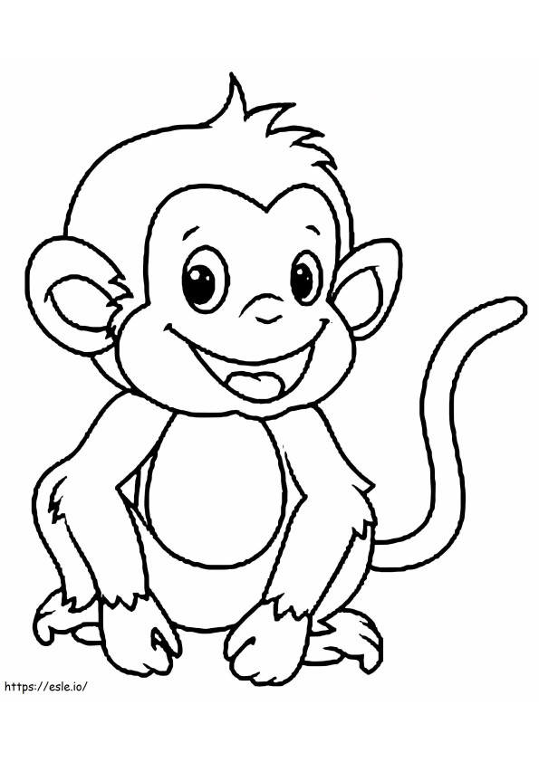 Funny Monkey Drawing coloring page