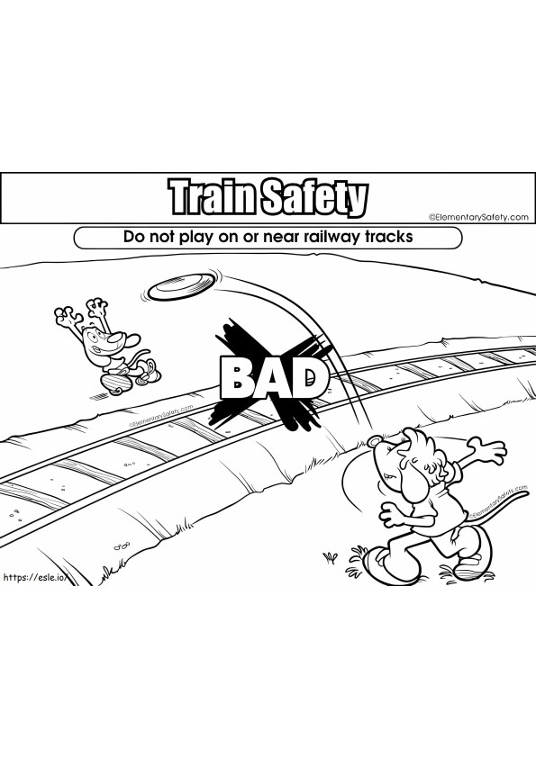 Ne játssz a vasúti sínek közelében kifestő