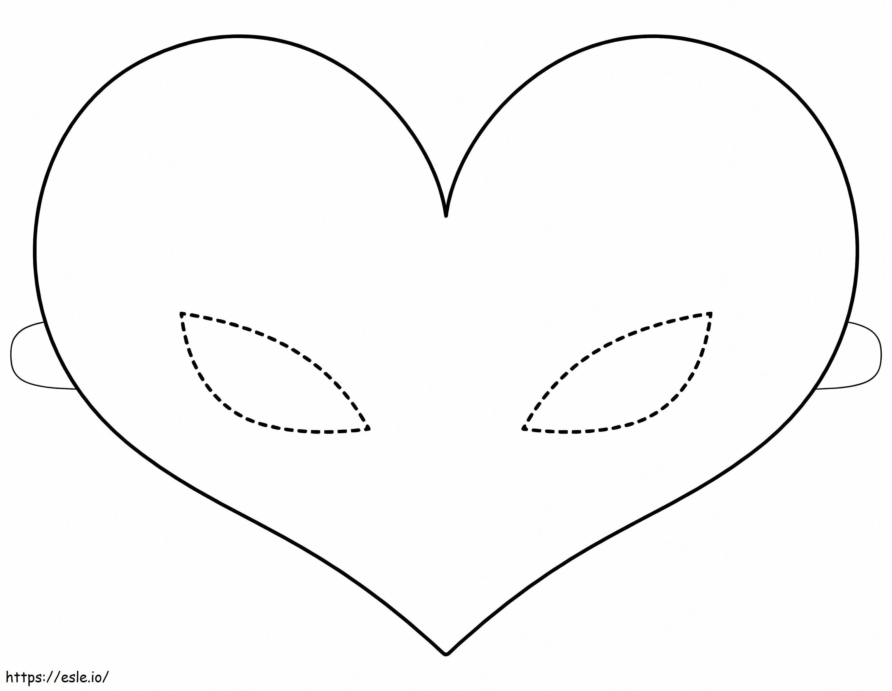Heart Mask Mardi Gras coloring page